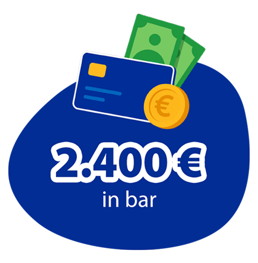 2.400€ in bar