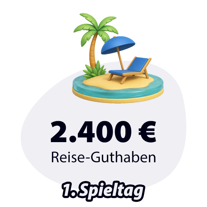 2.400 Euro Reise-Guthaben